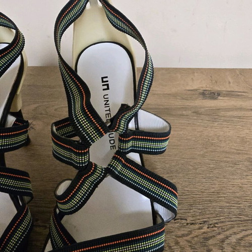 United Nude women's high-heeled sandals used, multicolor leather