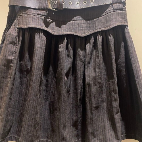 Brown mini skirt with leather belt S used