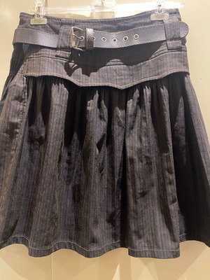 Brown mini skirt with leather belt S used