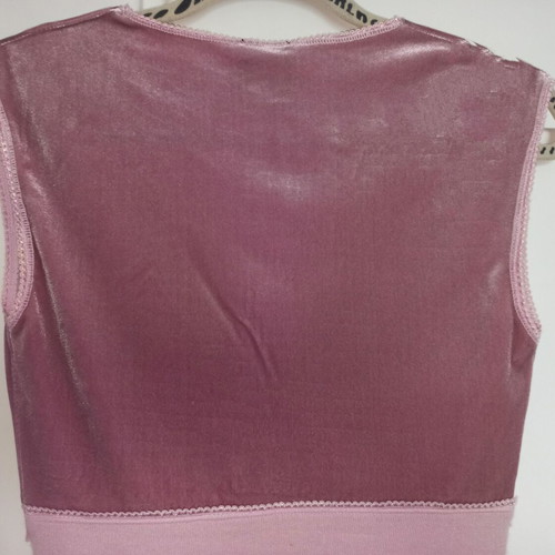 Pink velour knitted sleeveless blouse Sandro Ferrone like new, size Large