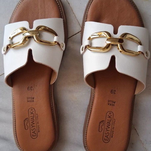 Easy-Walk white sandals size 39, like new