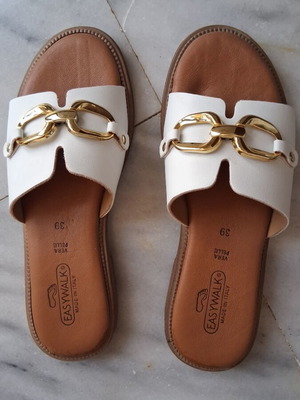 Easy-Walk white sandals size 39, like new
