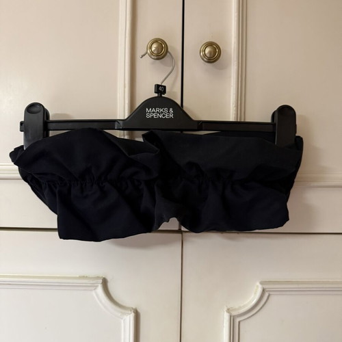 Zara black strapless bikini top with ruffles new