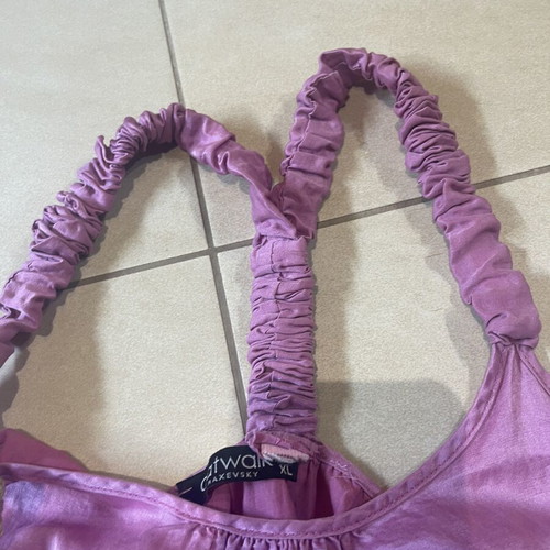 RAXEVSKY satin top in purple/lilac like new