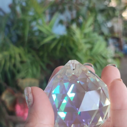 Crystal decorations like new with hole for hanging