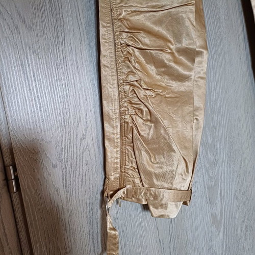 Women's pants new gold satin with ankle straps