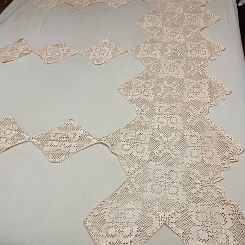 Handmade old table runner used