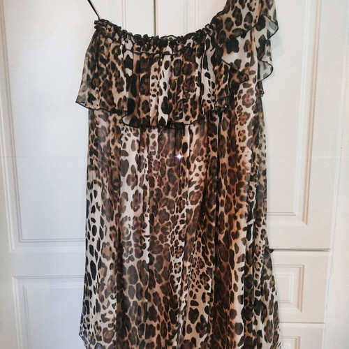 Leopard dress ZIC ZAC like new, one size, beige and brown