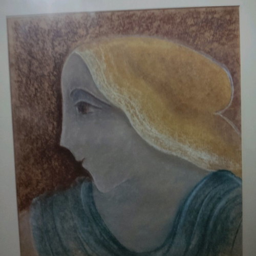 Argyro Karimbaka pastel used artwork 30x34cm