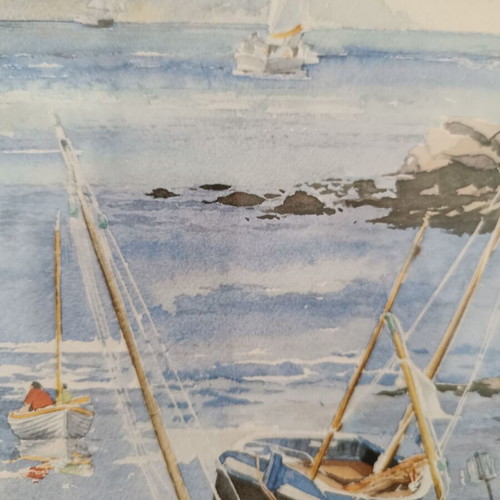 Aquarelle Seascape Painting by Danielle Hallant like new