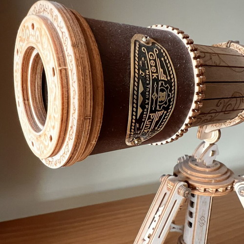 ROKR Monocular Telescope Wooden 3D Puzzle ST004, assembled