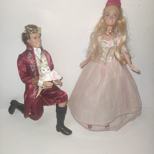Barbie Princess Annaliese and Prince Dominic with Cat used