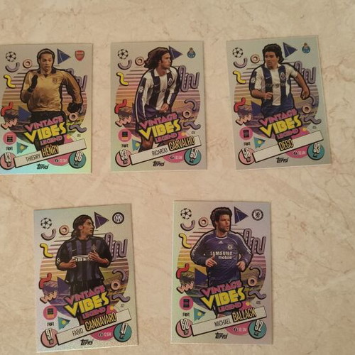 Match Attax 2025 Vintage Vibes Legend cards like new, set of 5