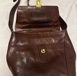 Condor leather bag brown like new with gold clasp