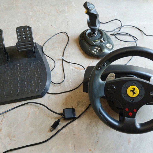 Thrustmaster Force GT Racing Wheel Ferrari like new with Saitek SP550 Joystick