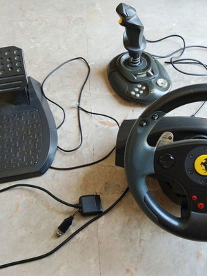 Thrustmaster Force GT τιμονιέρα Ferrari σαν καινούργιο με Joystick Saitek SP550