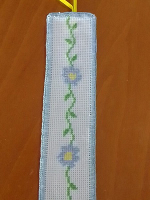 Handmade embroidered bookmark with flower design made to order