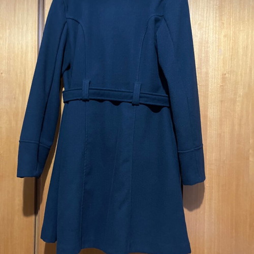 Long coat used, black, with unique collar and lining