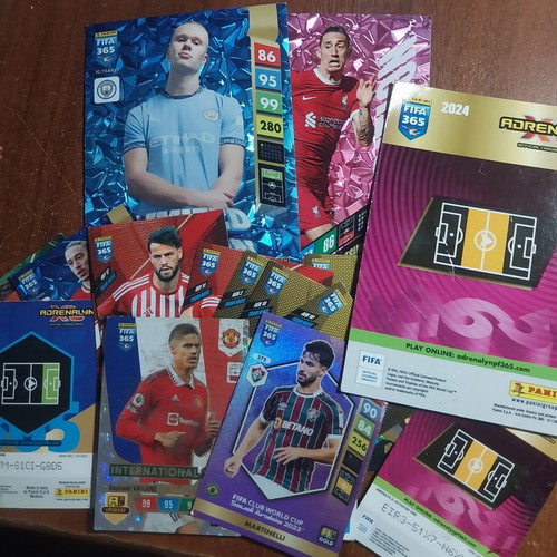 Panini football cards pack of 21, like new with limited editions