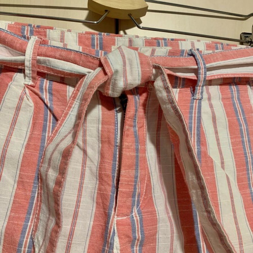 H&M striped cotton shorts new, pink and turquoise