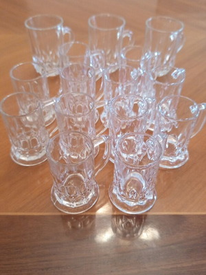 Vintage mini beer mug shot glasses, set of 15