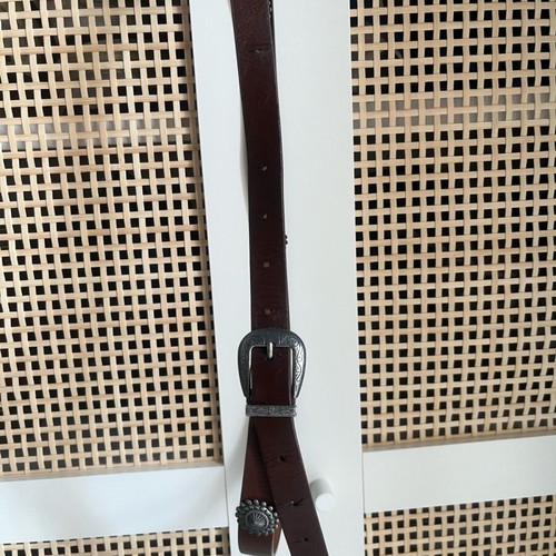 Zara thin brown belt with silver details like new 90cm