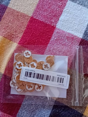Cross charms for martirika new, pack of 50, gold and white enamel