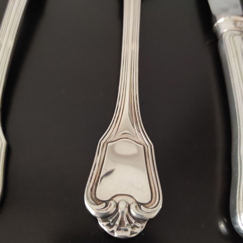 Christofle Silver-Plated Cutlery Set used, rare 80s design