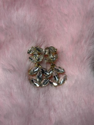 Dangling earrings, gold and silver