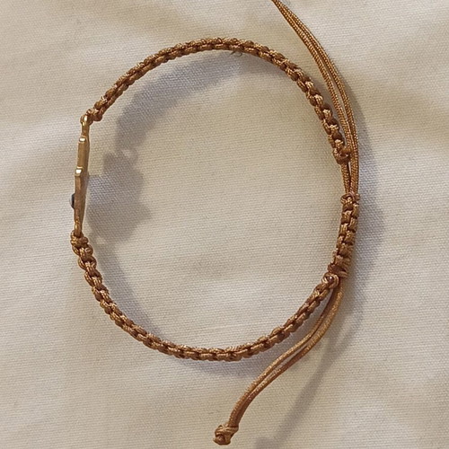 Women's bracelet with eye charm, brown