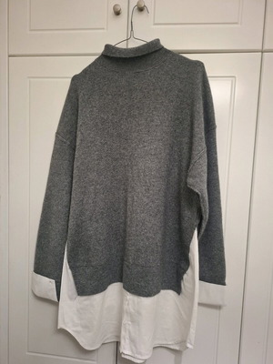 Zara sweater with integrated shirt gray like new, size L