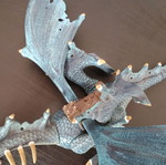 Large blue dinosaur toy figure