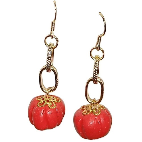 Handmade Christmas Earrings Pumpkins new, red