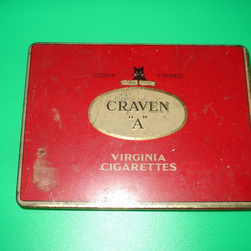 Craven tin box used from cigarettes
