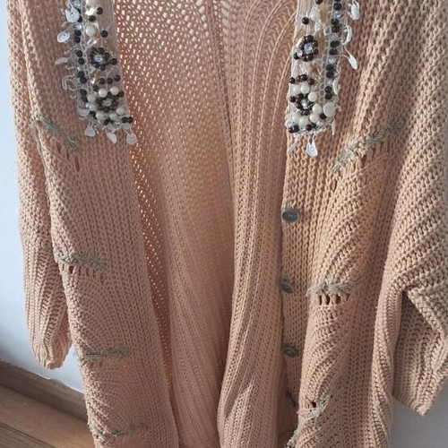 BSB knitted cardigan like new, beige and orange