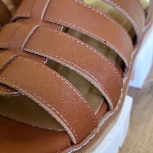 Favela Flatform Sandals No38 Like New Brown Leather