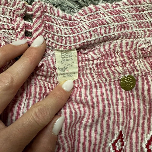 BSB women's striped blouse with embroidery used, size S