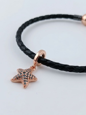 Charm Starfish silver S925 with pink gold plating 14K