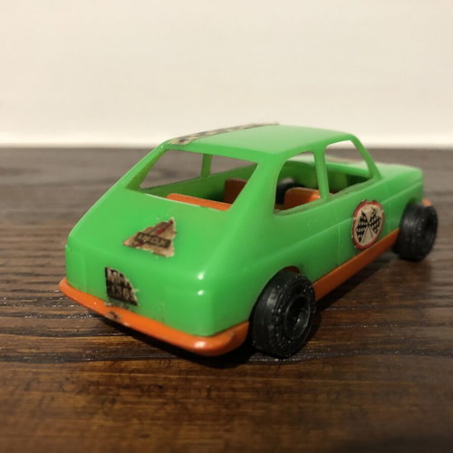 Vintage Fiat 127 plastic toy car used, scale 1/36 by Grecostyl