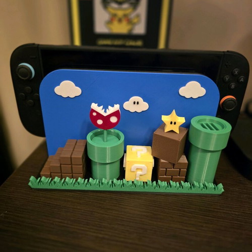 Nintendo Switch 2 Docking Station Super Mario Scene 3D Printed Like New