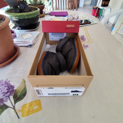 Camper kids shoes size 22 like new, gray and blue