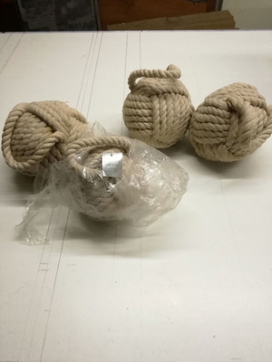 Decorative rope balls new, pack of 9 pieces