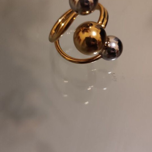 Ring silver and gold stainless steel new
