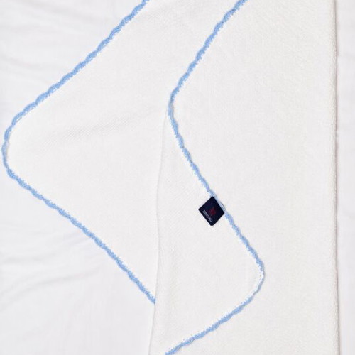 Greenwich Polo Club baby blanket new, 100×75 cm, white with sky blue trim