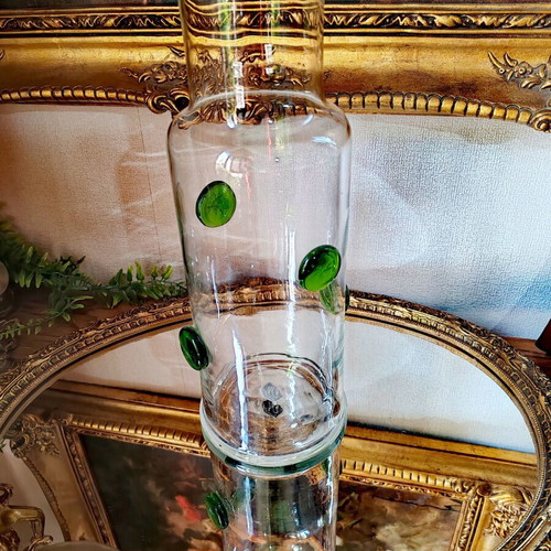 Retro vase with embossed green drops, IKEA