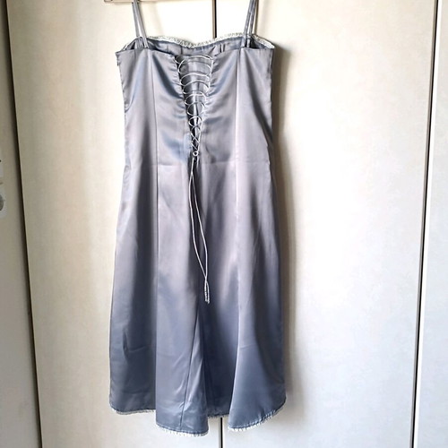 Dress with shiny silver fabric like new, small-medium
