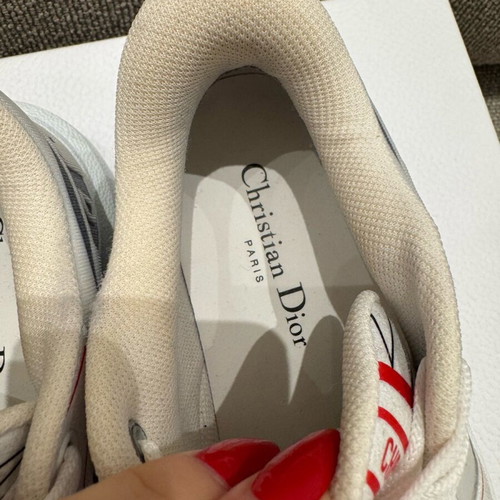 Dior women's sneakers used, size 37, white with red heart detail