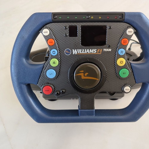 Joytech Williams F1 Team Racing Wheel JS-507 for PlayStation 2 used with pedals