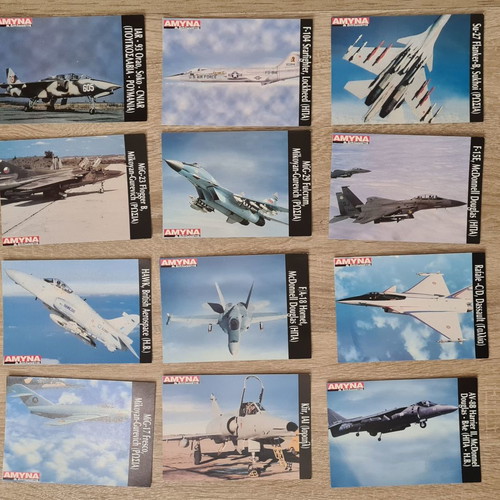 Collectible cards warplanes defense & diplomacy 2004 used, 39 pieces