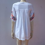 Embroidered cotton blouse dress used, white, size S